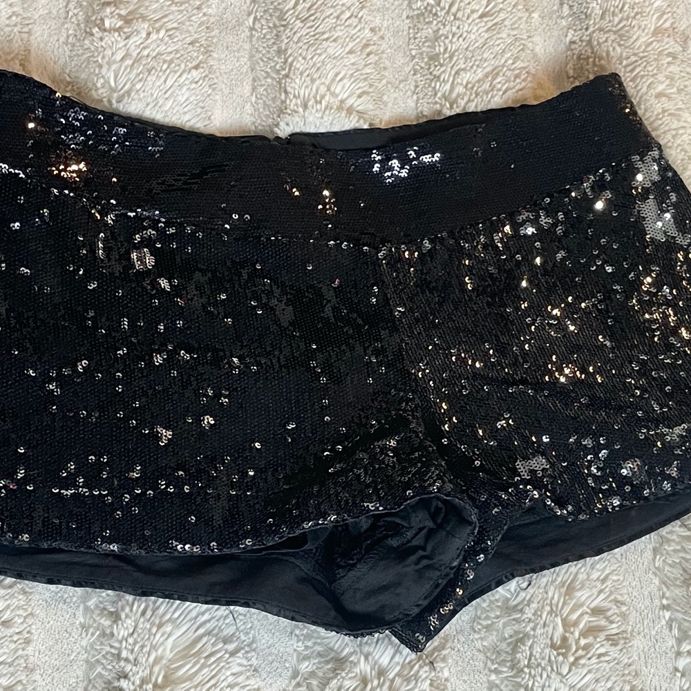 Disco black sequin shorts